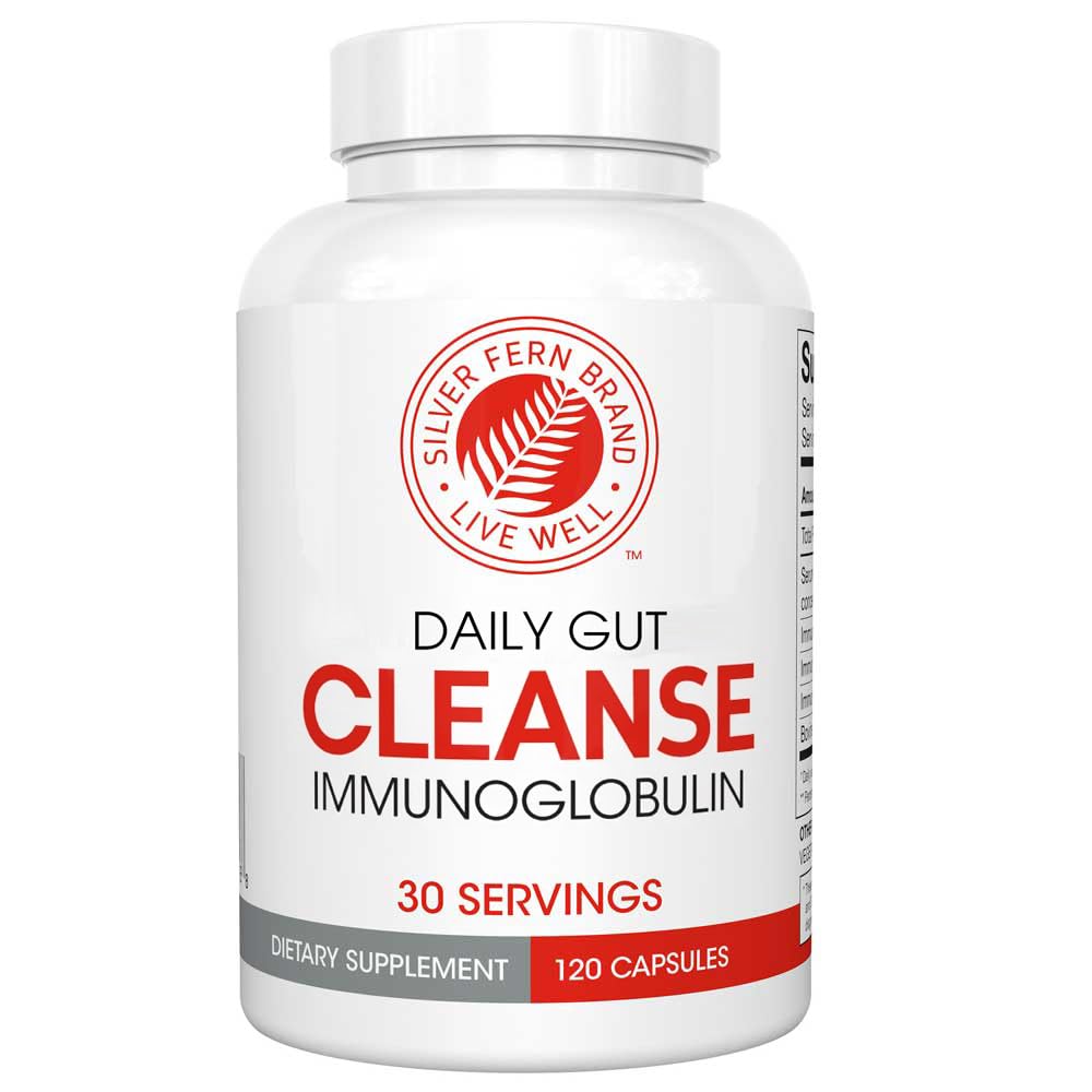 Silver Fern Cleanse - Daily Gut - 1 Bottle - 120 Capsules - 30 Day Supply - Immunoglobulin G, A & M -(IgG, IGA, IgM) - Postbiotic Silver Fern buy supplements canada