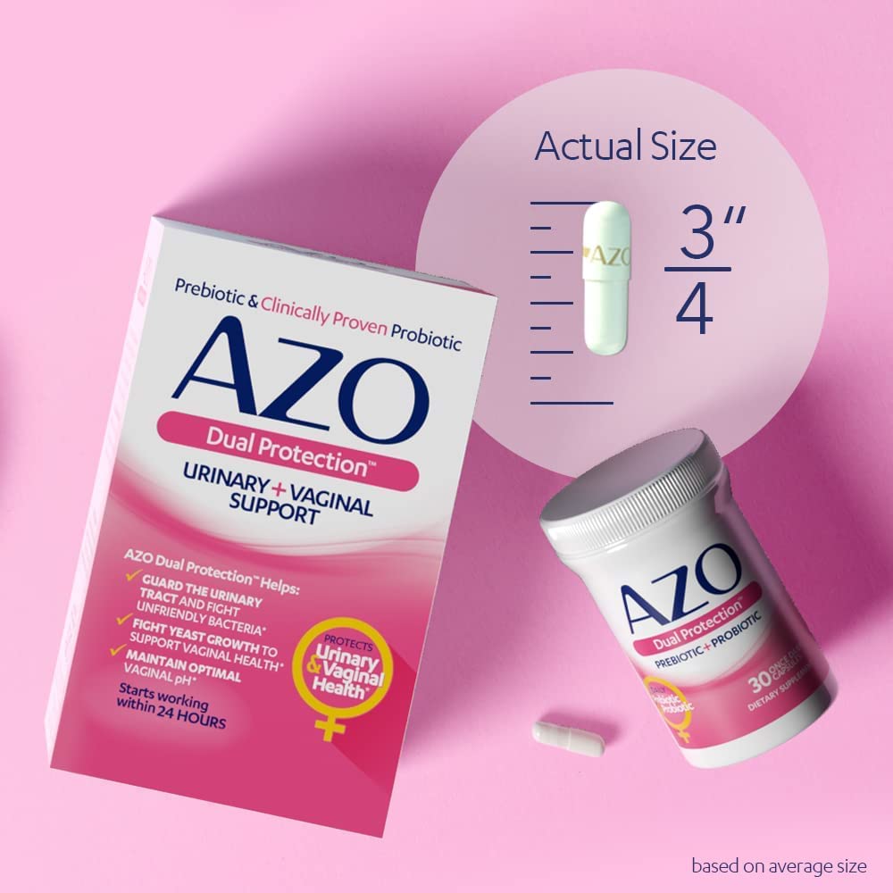 AZO Dual Protection | Urinary + Vaginal Support* | Prebiotic Plus Clinically Proven Women AZO buy supplements canada