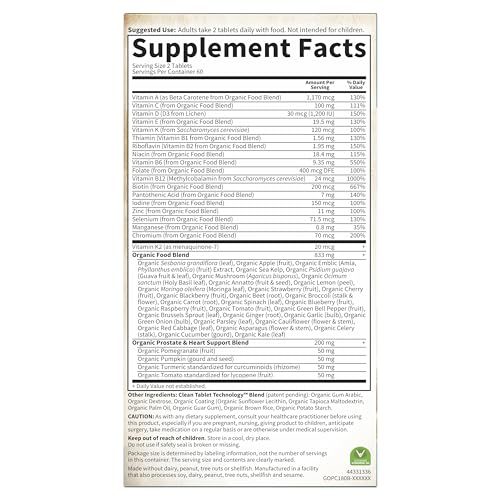 Garden of Life Organics Men's 40+ Multivitamin with Prostate Support, B12 & Vitamins – Vegan Daily Whole Food Multivitamin, Non-GMO, Certified Organic, 120 Tablets Garden of Life buy supplements canada