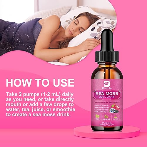 3000mg Sea Moss Liquid Drops - Black Seed Oil & Irish Sea Moss Gel B BEWORTHS buy supplements canada