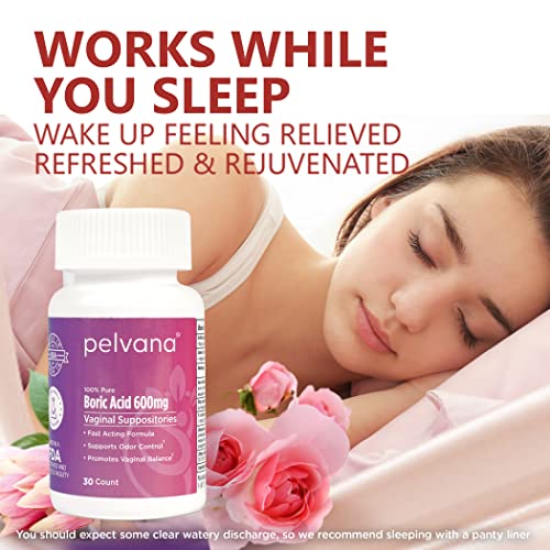 Pelvana Boric Acid Suppositories for Women 30 - for Vaginal pH Balance, Odor Control, Itching, & Discharge Pelvana buy supplements canada