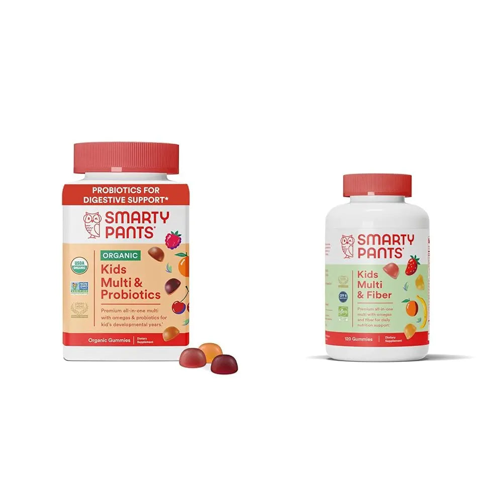 SmartyPants Organic Kids Multivitamin Gummies: Probiotics, Omega 3 (ALA) & Kids Multivitamin Gummies and Fiber Supplement: Omega 3 Fish Oil (EPA/DHA), Vitamin D3, C, Vitamin B12 SmartyPants buy supplements canada