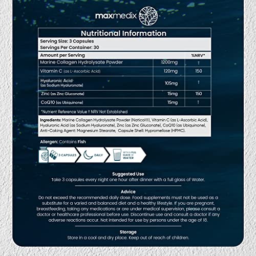 Marine Collagen Capsules 1455mg - Naticol Type 1 Collagen Supplements for Women & Men maxmedix buy supplements canada