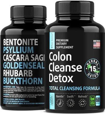 Colon Cleanse - Detox, Digestive Health, Psyllium Husk, Aloe Vera, Bentonite Clay, Acidophilus Probiotic S RAW SCIENCE buy supplements canada