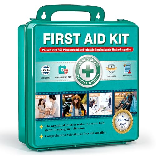General Medi 360 Pieces Hardcase First Aid Kit - Comprehensive Large First Aid Box General Medi buy supplements canada