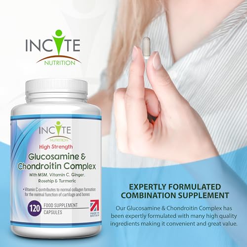 Glucosamine and Chondroitin High Strength Complex with MSM, Vitamin C, Ginge Incite Nutrition buy supplements canada