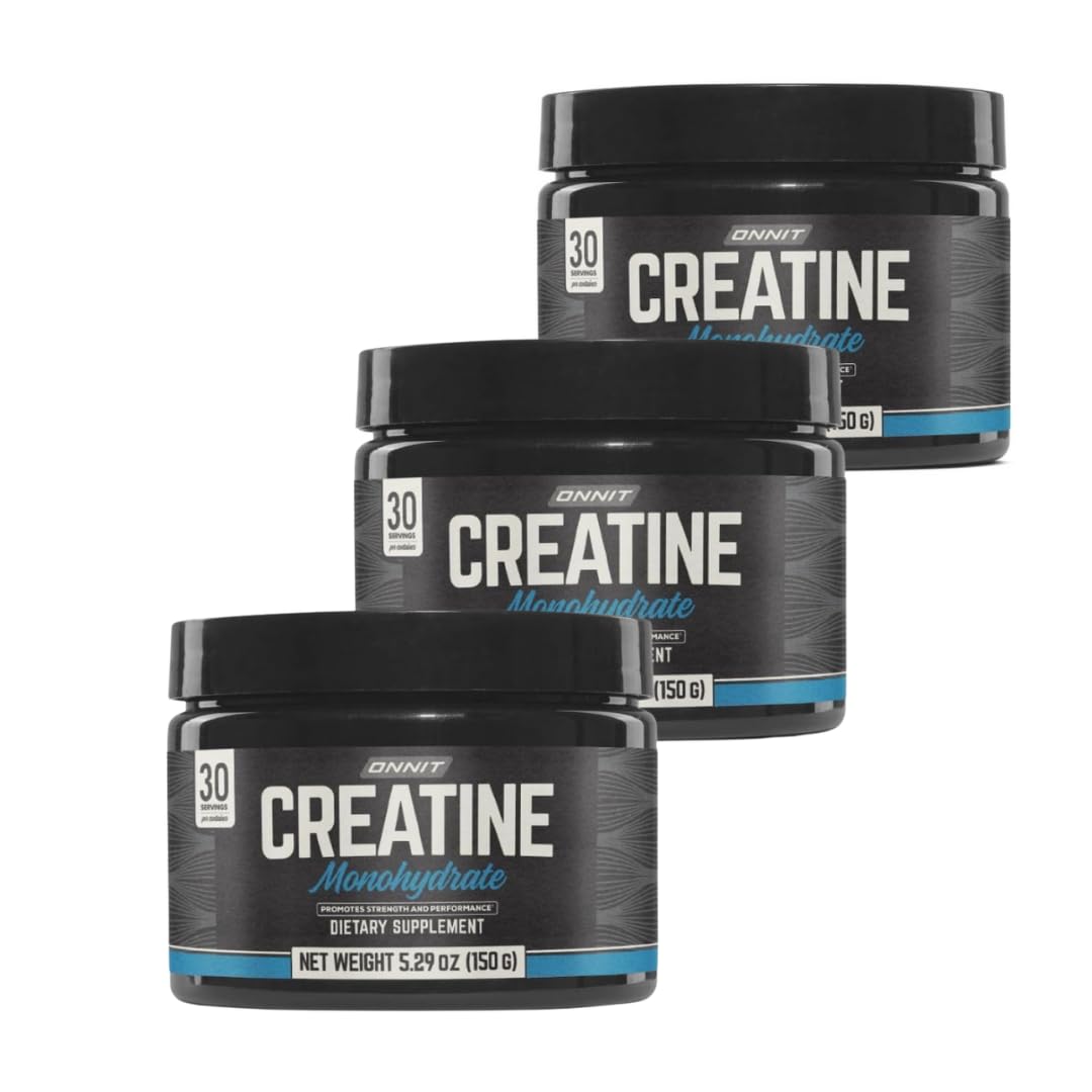 ONNIT Creatine Monohydrate Powder – IGEN™ Non-GMO Tested, 5g Premium Creatine for Muscle Strength, Power & Lean Mass, Supports Brain Health & Cellular Energy, Unflavored, 30 Servings, 5.29 oz 3-Pack ONNIT buy supplements canada