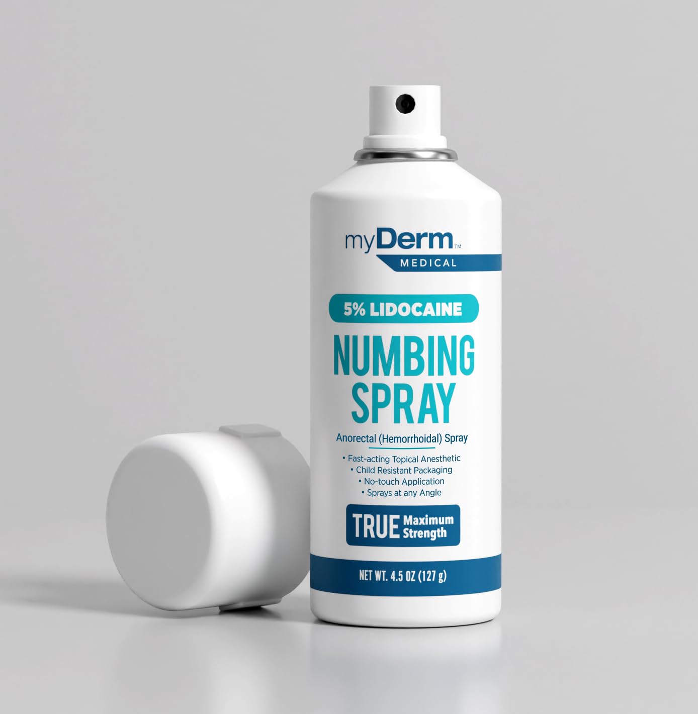 Myderm Medical Numbing Spray - 4.5oz - Maximum Strength 5% Lidocaine with Phenylephrine HCl and Witch Hazel - Fast-Acting Reliever with A Touch-Free Application - First Aid Supplies - Made in USA Myderm buy supplements canada