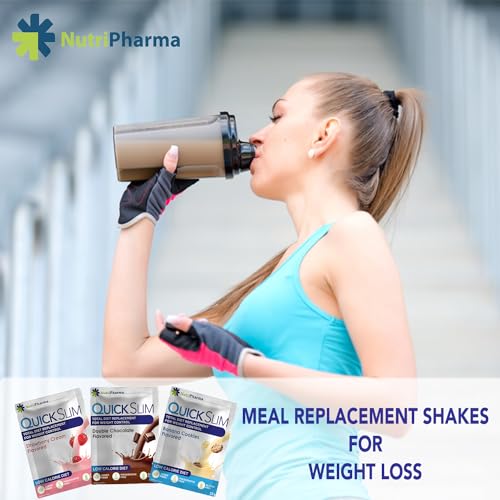 Quick Slim Meal Replacement Shake for Weight Loss, 30 Servings, 20g Protein, 27 Vitamins NUTRIPHARMA Quick Slim buy supplements canada