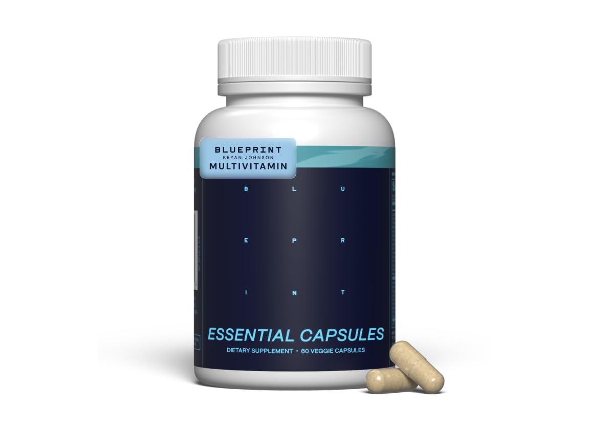 Blueprint Bryan Johnson Essential Capsules - Daily Multivitamin/Multimineral for Women and Men - Antioxidant Supplement with Calcium, Vitamin B1, Vitamin D, and Zinc Blueprint Bryan Johnson buy supplements canada