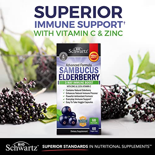Elderberry with Zinc and Vitamin C for Adults - Immune Support Vitamins BioSchwartz buy supplements canada