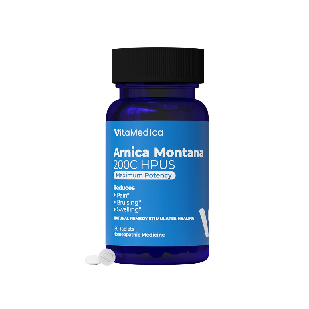 VitaMedica Arnica Montana 200C Rapid Dissolve Tablets for Natural Pain, Bruising, and Swelling Support - High Potency Homeopathic Medicine for Injury and Surgery Recovery - 150 Ct - 50 Servings VitaMedica buy supplements canada