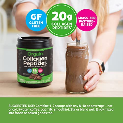 Orgain Hydrolyzed Collagen Powder, 20g Grass Fed Collagen Peptides, Chocolate Orgain buy supplements canada