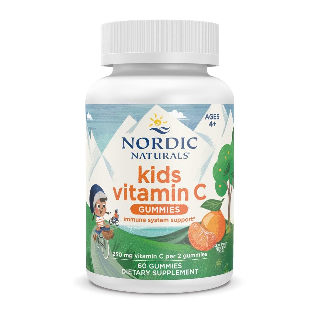 Nordic Naturals Kids Vitamin C Gummies - Tangy Tangerine - 60 Gummies - Vegan Vitamin C Supplement - Children’s Immunity and Antioxidant Support - 250 mg per Serving - 30 Servings Nordic Naturals buy supplements canada