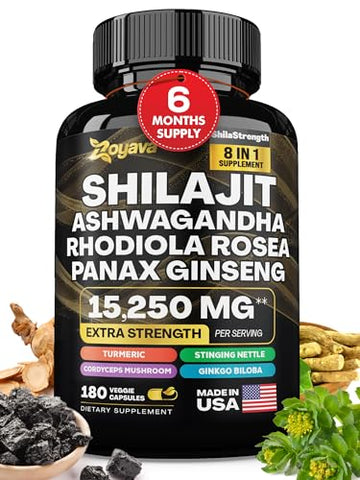 Zoyava Shilajit 9000MG Radiant Health Blend Ashwagandha 2000MG Rhodiola Rosea Zoyava buy supplements canada