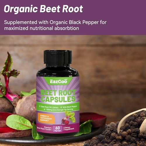 EAZGOO Beet Root Capsules 1000mg Per Serving, Supports Nitric Oxide Production & Blood EAZGOO buy supplements canada