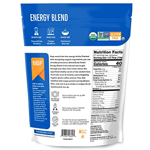 BetterBody Foods Organic Energy Blend, Plant-Based Natural Energy, Gluten-free, Non-GMO BetterBody Foods buy supplements canada