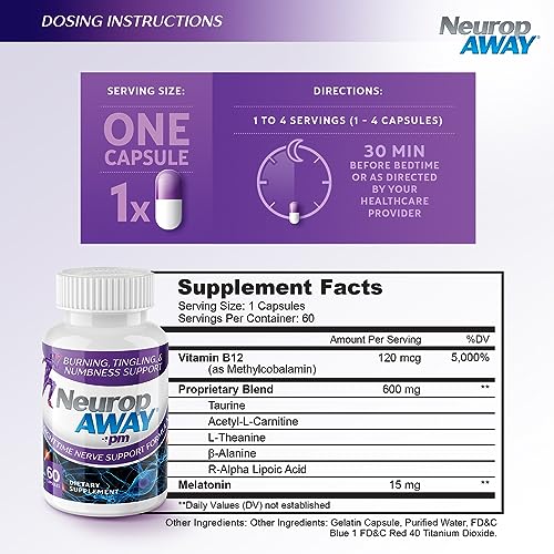 NeuropAWAY Nerve Support PM | 60 Capsules NeuropAWAY buy supplements canada