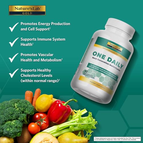 Nature's Lab Gold One Daily Multivitamin - Contains 19 Essential Vitamins & Minerals including Vitamin C, D3 & Zinc - 60 Capsules (2 Month Supply) Nature's Lab buy supplements canada
