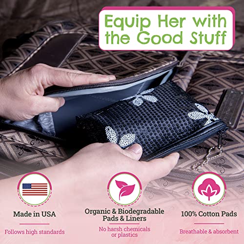 First Period Kit To-go! - Organic Biodegradable Tween Pads & Liner - Period Bags for Teen Girls Be Prepared. Period. buy supplements canada