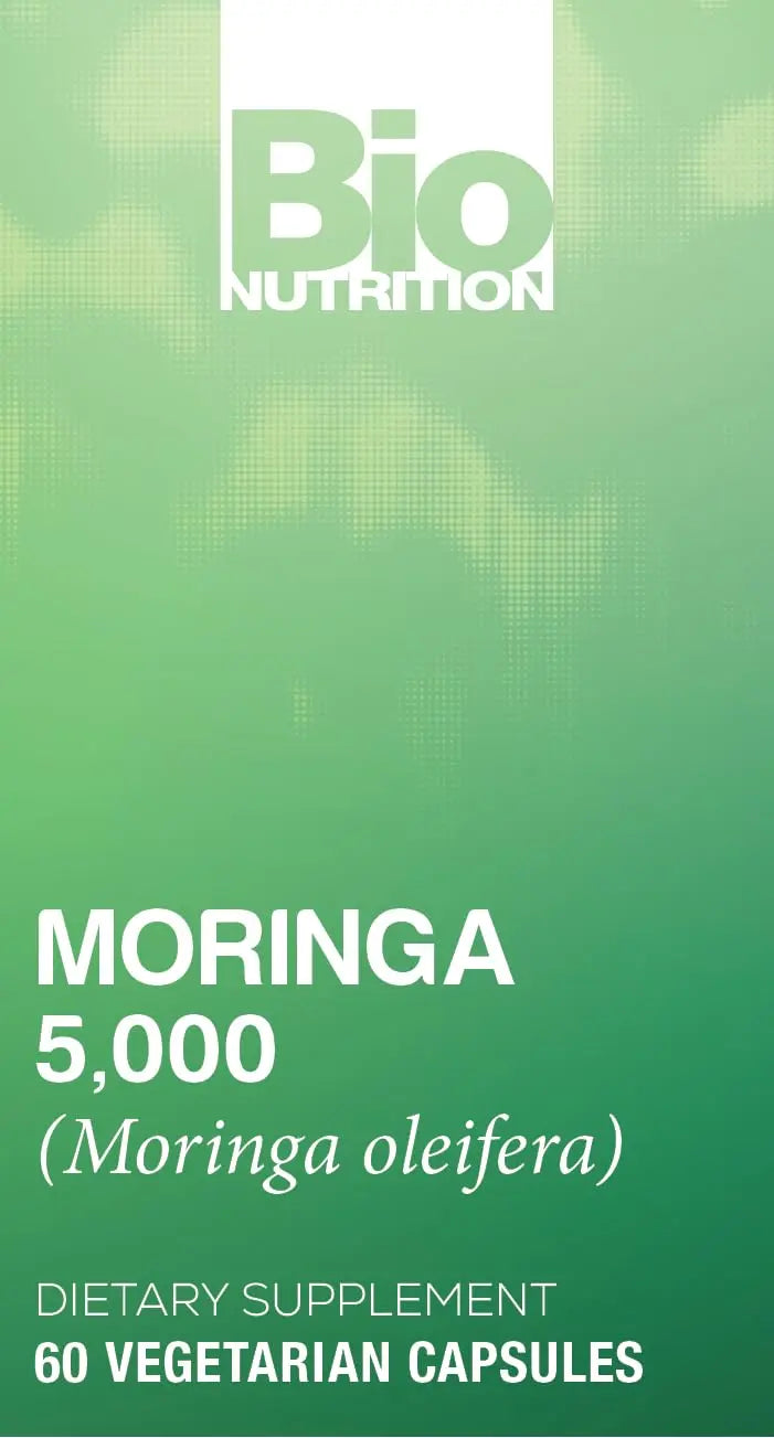 Bio Nutrition Moringa 5000mg 60 Vegetarian Capsules | Complete Green Superfood | Nature's Multivitamin | Energy and Gut Health Bio Nutrition buy supplements canada