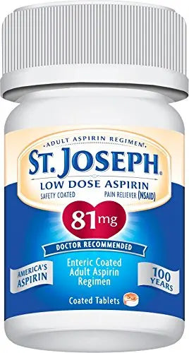 St. Joseph Aspirin Pain Reliever (NSAID) 81mg, Enteric Safety Coated, Adult Low Dose Regimen, 36 ct St. Joseph buy supplements canada