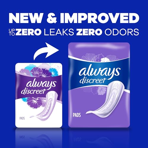 Always Discreet Adult Moderate Long Incontinence Pads, Up to 100% Leak-Free Protection, 54 Count Always Discreet buy supplements canada