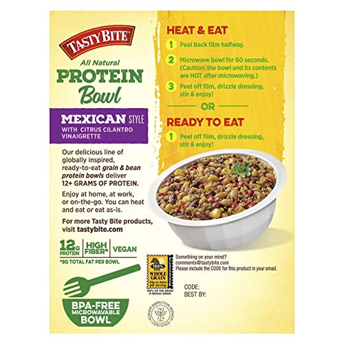 TASTY BITE Mexican Protein Bowl, 8.8 Ounce, Pack of 6, Ready to Eat, Microwaveable TASTY BITE buy supplements canada