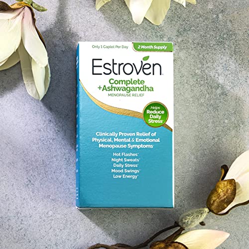 Estroven Complete + Ashwagandha Multi-Symptom Menopause Supplement for Women - 60 Ct. - Clinically Proven Ingredients Provide Menopause Relief & Night Sweats + Hot Flash Relief* - Drug-Free & Non-GMO Estroven buy supplements canada