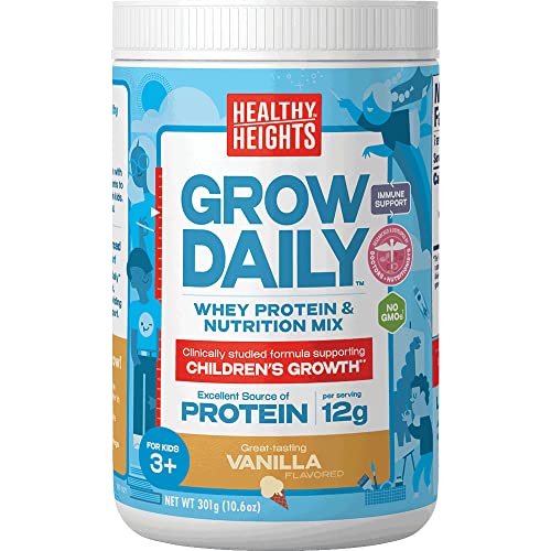 Grow Daily 3+ Shake Mix 7-serving Canister by Healthy Heights - Protein Powder (Vanilla) Healthy Height buy supplements canada