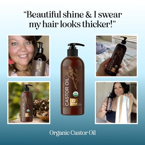 Hexane Free Organic Castor Oil - USDA Organic Castor Oil for Body Detox Hair Growth & Skin Care Maple Holistics buy supplements canada