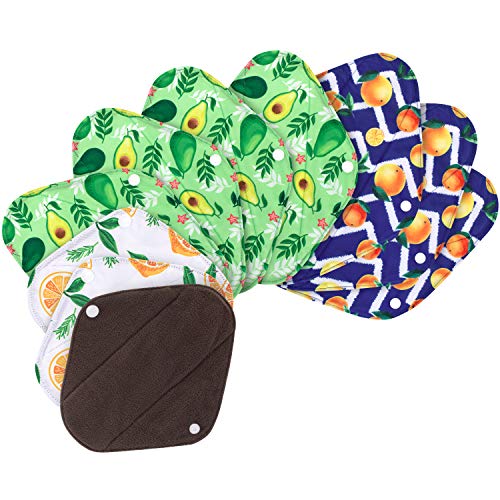Teamoy 10pcs Cloth Panty Liners, Reusable Sanitary Pads with Wet Bag, Washable Cloth Menstrual Pads Teamoy buy supplements canada