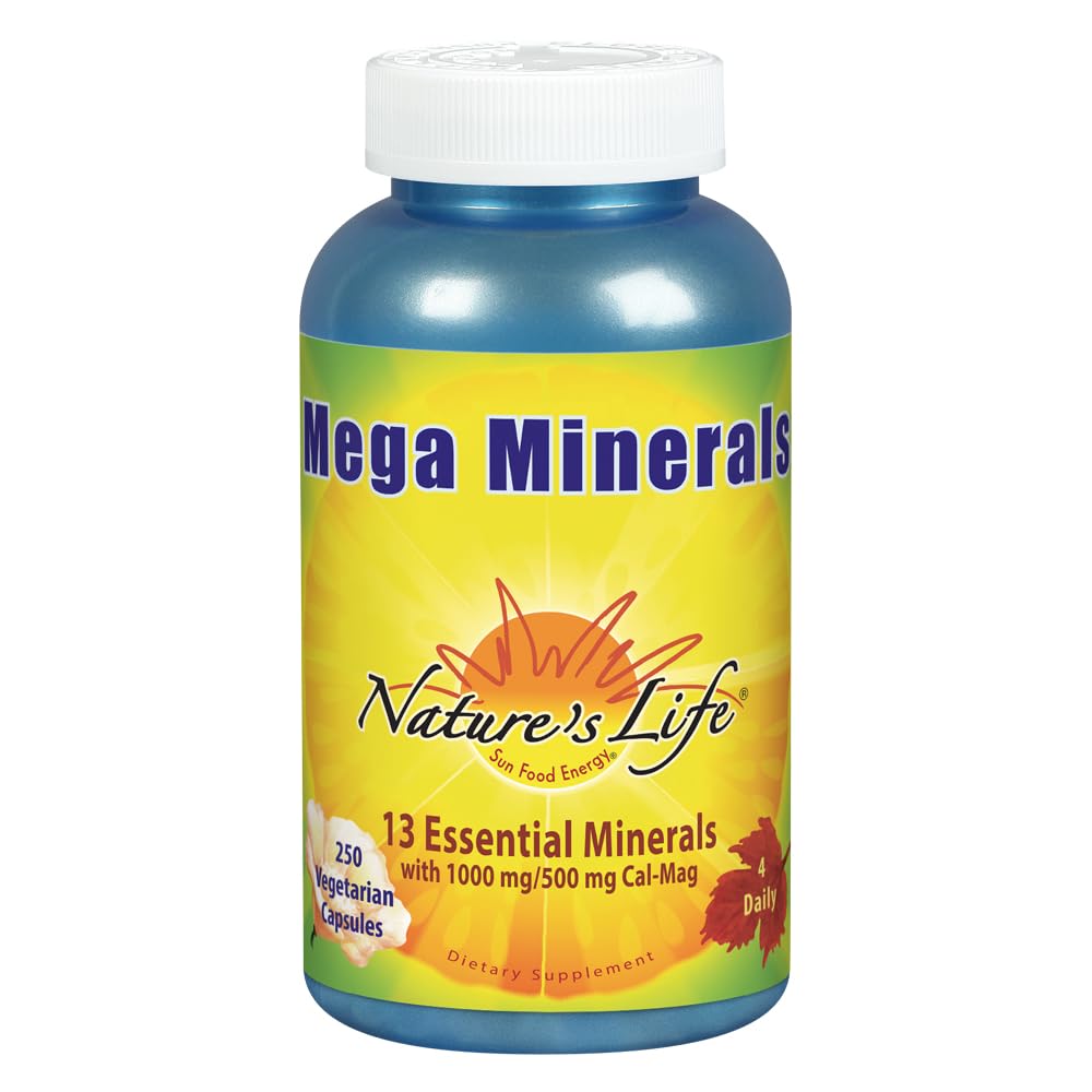 Nature's Life Mega Minerals Complex | Complete Multi Mineral + Vitamin D Supplement | 250 Vegetarian Capsules Nature's Life buy supplements canada