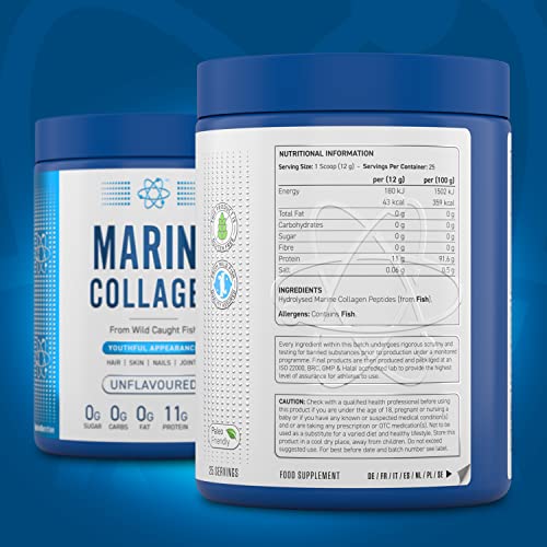 Applied Nutrition Marine Hydrolysed Collagen Powder from Wild Salmon - Protein for Health, Skin, Hair, Nails, Bones, Muscle & Joints Applied Nutrition buy supplements canada
