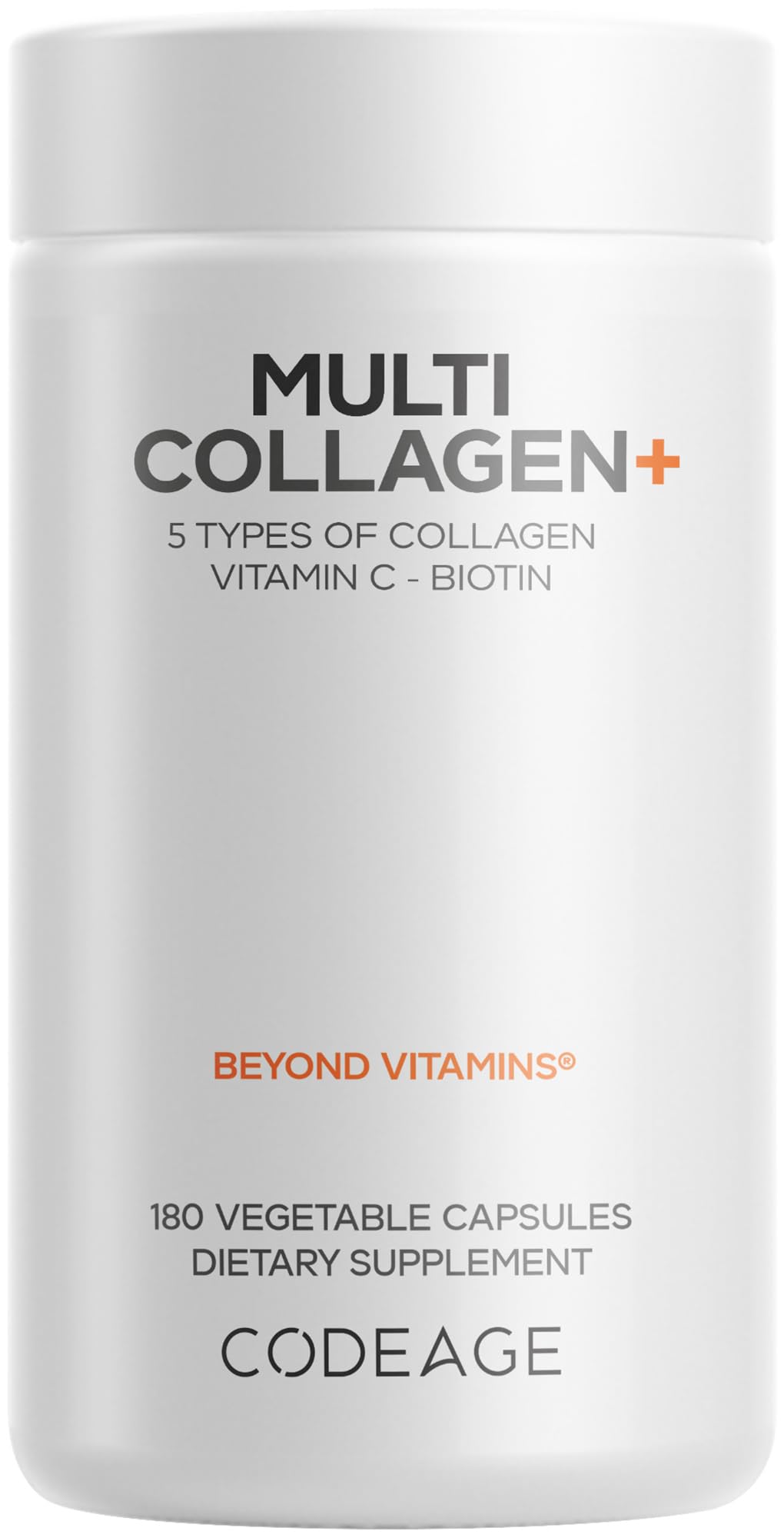 Codeage Multi Collagen+ Supplement with Vitamin C, Biotin 5000 mcg, Hyaluronic Acid, Amla Berry, BioPerine - 5 Types of Collagen Grass-Fed, Pasture-Raised - 2-Month Supply - Non-GMO - 180 Capsules Codeage buy supplements canada
