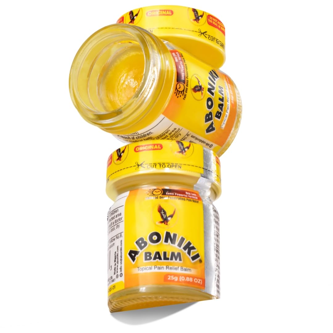 Aboniki Powerful Topical Pain Relief Balm with Natural Ingredients | Powerful Analgesic Soothing Relief for Joints & Muscle Pain, Soreness, Cramps | Long Lasting Full Body Rub (2 Glass Jars) Aboniki buy supplements canada