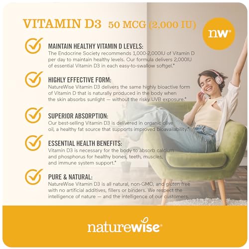 NatureWise Vitamin D3 2000iu (50 mcg) Healthy Muscle Function, and Immune Support NatureWise buy supplements canada