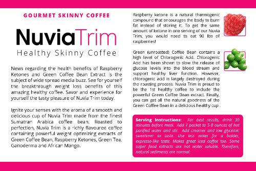 Nuvia Trim - Gourmet Instant Coffee for Weight Loss, with Garcinia Cambogia, Raspberry Nuvia buy supplements canada