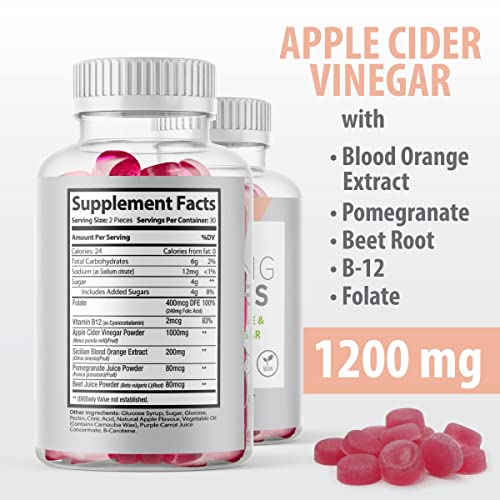 (Official 2 Pack) Slimming Gummies It Works with Apple Cider Vinegar and Sicilian Blood Orange Extract Max-Bio buy supplements canada
