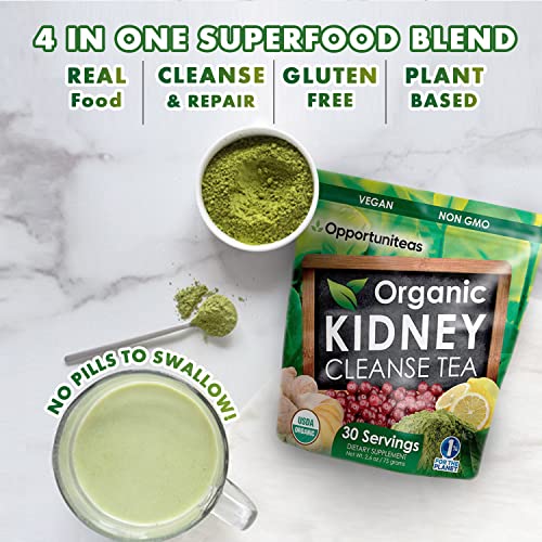 Opportuniteas Organic Kidney Detox Tea- Matcha Green Tea, Cranberry, Lemon & Ginger Opportuniteas buy supplements canada
