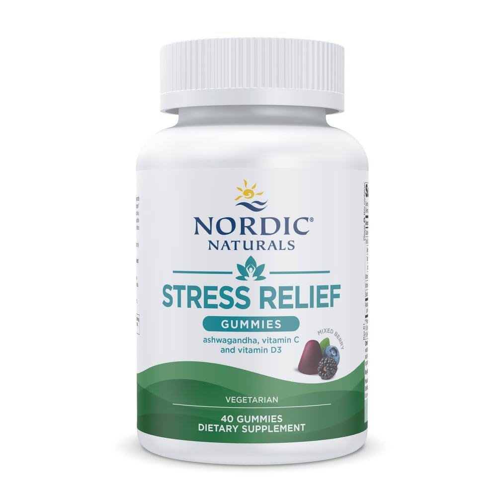 Nordic Naturals Stress Relief Gummies, Mixed Berry, 40 Gummy Supplements, Supports Daily Mood and Immune System Health, Non-GMO, Vegetarian, 20 Servings Nordic Naturals buy supplements canada