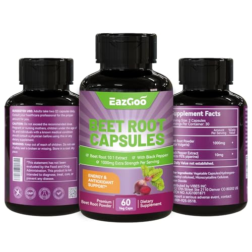 EAZGOO Beet Root Capsules 1000mg Per Serving, Supports Nitric Oxide Production & Blood EAZGOO buy supplements canada