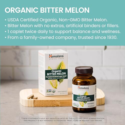 Himalaya Organic Bitter Melon for Glucose Metabolism, 660 mg, 60 Caplets, 1 Month Supply Himalaya buy supplements canada