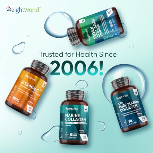 Hydrolysed Marine Collagen Tablets 1800mg - Collagen Supplements for Skin, Hair, and Slumber- for Men & Women WeightWorld buy supplements canada