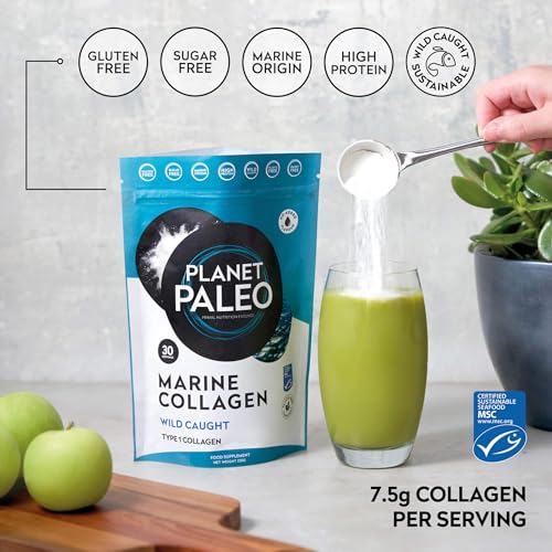 Pure Marine Collagen Powder (60 Servings, 450g) | for Healthy Skin, Hair and Nails, and Gut Health Planet Paleo buy supplements canada