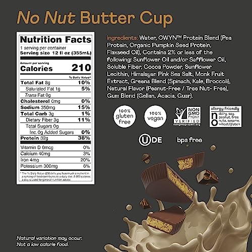 Pro Elite Vegan Plant-Based High Protein Keto Shake, No Nut Butter Cup, Zero Sugar OWYN Only What You Need buy supplements canada