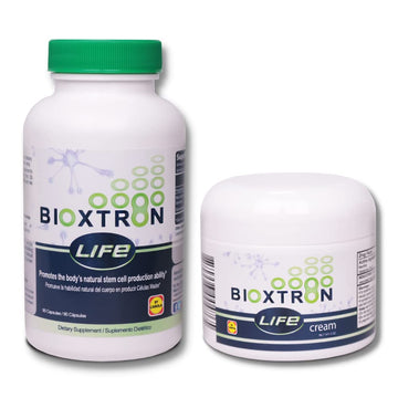 Bioxtron Life AFA Stem Cell Supplement - Joint Support & Muscle Pain - Immune System Support - Support Energy Levels - Stem Cell Production - Blue Green Algae Spirulina - 90 Caps + Cream 2 oz Bioxtron buy supplements canada