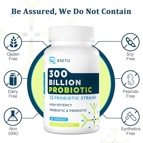 Probiotics for Women Men: 300 Billion CFU Probiotic High Potency + 12 Strains Organic RSETU buy supplements canada