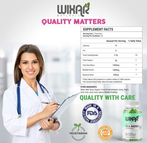 WIXAR NATURALS Sea Moss Gummies - Natural Irish Sea Moss and Bladderwrack WIXAR NATURALS buy supplements canada