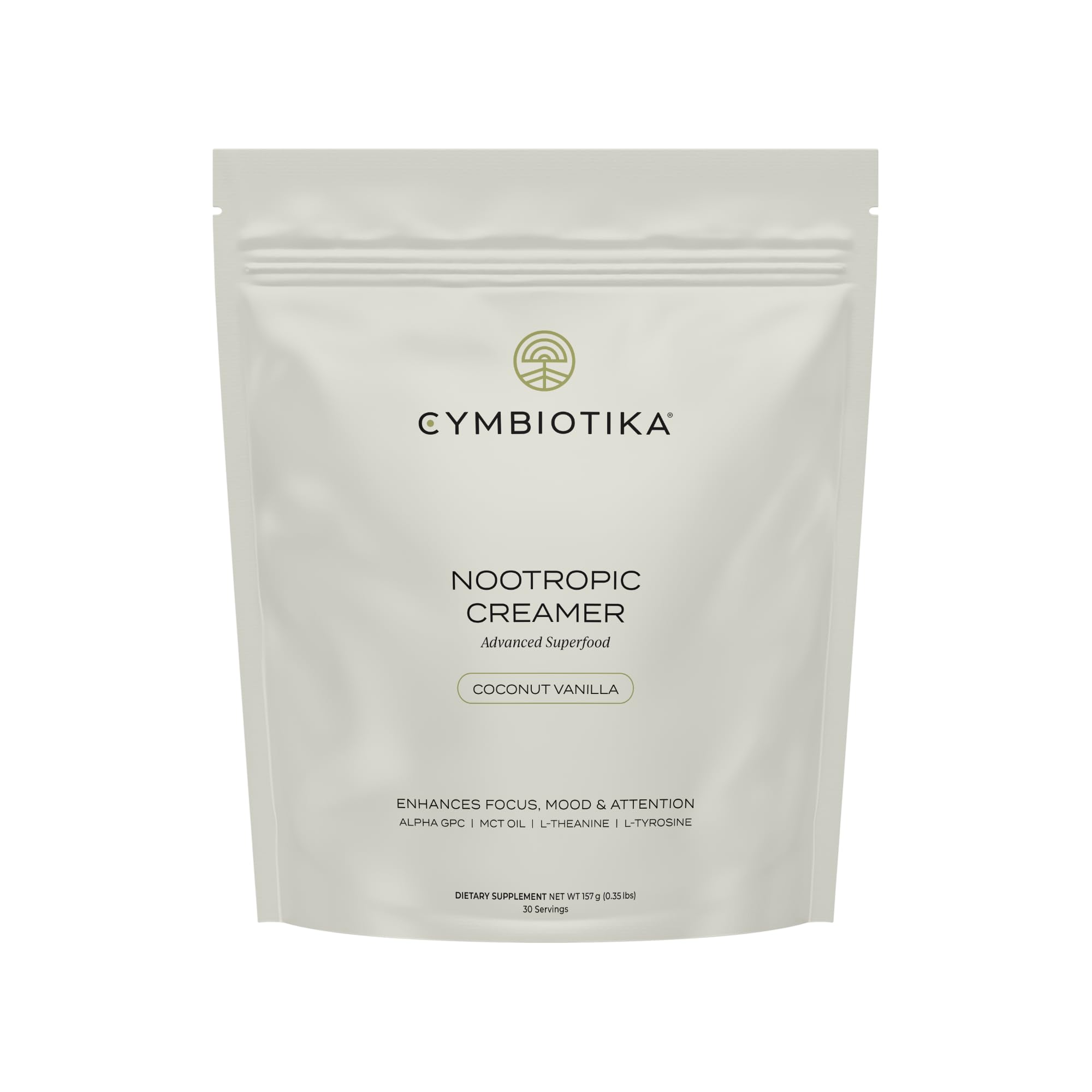 CYMBIOTIKA Nootropic Creamer – MCT Oil, Alpha GPC, L-Theanine – Keto, Vegan, Sugar-Free Coffee Creamer for Focus, Energy & Mental Clarity – Coconut Vanilla Flavor, 30 Servings CYMBIOTIKA buy supplements canada